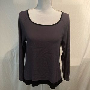 Pleione Gray Crepe Blouse